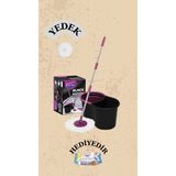 Parex Black Edition Otomatik Temizlik Seti - Kova Mop Seti 1 Adet Yedek Mop Hediyedir - Şeffaf