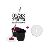 Parex Black Edition Plastik Temizlik Seti + 1 Yedek Mop Ergonomik Tasarım ile Kolay Kullanım - Siyah