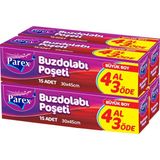 Parex Büyük Boy Buzdolabı Poşeti 15 Adet 30x45 cm Gıda Koruma Özelliği ile 4 Al 3 Öde