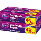 Parex Buzdolabı Poşeti Küçük Boy 4 Al 3 Öde (4*40) 20 x 30 cm