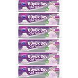 Parex Büzgülü 10'lu Çöp Torbası Beyaz Sabun Kokulu Büyük Boy 65 x 70 cm Altılı Paket
