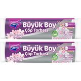 Parex Büzgülü 10'lu Çöp Torbası Kiraz Çiçeği Kokulu Büyük Boy 65 x 70 cm Ikili Paket
