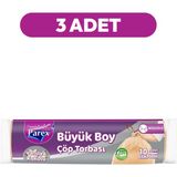 Parex Büzgülü 10'lu Çöp Torbası Vanilya Kokulu Büyük Boy 65 x 70 cm Üçlü Paket