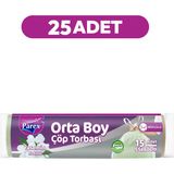 Parex Büzgülü Çöp Torbası Yasemin Kokulu 15'li Orta Boy 55 x 60 cm 25 Paket