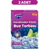 Parex Kendinden Kilitli Buz Torbası 196 Buz Küpü İkili Set