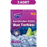 Parex Kendinden Kilitli Buz Torbası 196 Buz Küpü Üçlü Set