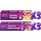 Parex Kilitli Buzdolabı Poşet 3 Büyük 3 Küçük Paket