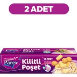 Parex Kilitli Buzdolabı Poşeti Küçük Boy 12'li 20 x 25 cm İkili Set