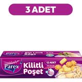 Parex Kilitli Buzdolabı Poşeti Küçük Boy 12'li 20 x 25 cm Üçlü Set
