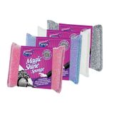 Parex Magic Shine Sünger - Çizilmez Temizleme - Bulaşık Süngerleri Yıkama için - 3'lü Paket - Renkler (Beyaz, Gri, Pembe)