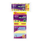 Parex Mikrofiber 5'li Temizlik Bezi, 5'li Oluklu ve Düz Sünger Paketi