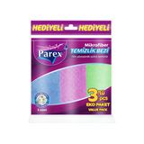 Parex Mikrofiber Karışık Renkli Temizlik Bezi 3'Lü Eko Paket