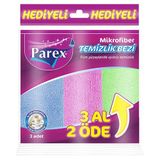 Parex Mikrofiber Temizlik Bezi 32 x 32 cm 3 Al 2 Öde - Karışık Renkler