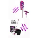 Parex Mop Black Edition Döner Başlıklı Temizlik Seti Ve 2 Adet Yedek Mop