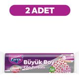Parex Premium 10'lu Büzgülü Çöp Torbası Çilek Kokulu Büyük Boy 65 x 70 cm Ikili Paket