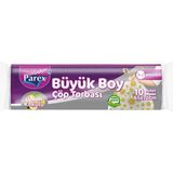 Parex Premium Büzgülü Çöp Torbası Limon Kokulu Büyük Boy 10'lu 65 x 70 cm