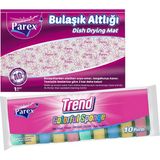 Parex Rengarenk 10'lu Düz Sünger ve Bulaşık Altlığı Paketi - 1 lt