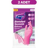 Parex Standart Temizlik Eldiveni Küçük Boy Pamuksu Astar ile Kaymaz Doku 2 Adet Set