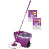 Parex Thunderbolt Pedallı Otomatik Temizlik Seti Mor Mikrofiber Malzeme ile Çok Amaçlı 4'lü Yedek Mop