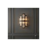 PareysHome Asya Siyah LED Duvar Apliği Kristal Dekoratif Aplik Pilli Elektrikli Modern Salon Yatak Odası Aydınlatma