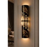 PareysHome Taç Siyah LED Duvar Apliği Kristal Dekoratif Aplik Pilli Elektrikli Modern Salon Koridor Yatak Odası Aydınlatma