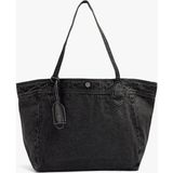 Parfois Kadın Charm'lı Denim Shopper Çanta - Standart - Siyah