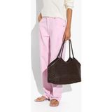 Parfois Kadın Örgü Deri Shopper Çanta - Standart - Kahverengi