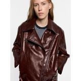 Parfois Kadın Rugan Biker Ceket - M - L - Bordo