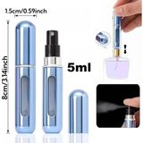 Parfüm Şişesinden Çanta Içi Mini Doldurulabilir Seyahat Cep Yedek Parfüm Şişesi 5 Ml, Makyaj Organizer, (1 Adet) (Buz Mavisi) - Option-1