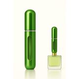 Parfüm Şişesinden Çanta Içi Mini Doldurulabilir Seyahat Cep Yedek Parfüm Şişesi 5 ml, Makyaj Organizer, (1 Adet) (Yeşil)