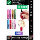 #Parfümşişesi Sızdırmaz Kapaklı Doldurulabilir Pratik Çanta Boy Cep Parfümü Şişesi 5 Ml X 10 Adet