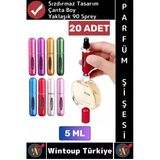 #Parfümşişesi Sızdırmaz Kapaklı Doldurulabilir Pratik Çanta Boy Cep Parfümü Şişesi 5 Ml X 20 Adet