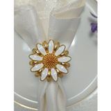 Parıltı Home Collection Elta Collection Parıltı Home Collection 6'Lı Papatya Beyaz Mineli Gold Halka Peçete Yüzüğü