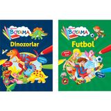 Parıltı Yayınları Eğlendiren Boyama Seti -Futbol+Dinozorlar - 3+ Yaş - Okul Öncesi - 2 Kitap - Set