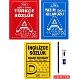 Parıltı Yayınları Ilkokul ve Ortaokul Türkçe Sözlük Yazım(Imla) Kılavuzu Ingilizce Sözlük 3'lü Sözlük Seti (Biala Kapak)Tdk Son Değişiklikler Esas Alınmıştır Kalem Seti Hediyeli