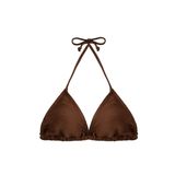 Parıltılı Hafif Destekli Boyundan Bağlamalı Üçgen Bikini Üstü