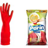 Parin Uzun Konçlu Lateks Bulaşık ve Temizlik Eldiveni, Large, 216 Çift - Renkli