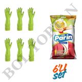 Parin Uzun Konçlu Lateks Bulaşık Ve Temizlik Eldiveni, Large, 6 Çift
