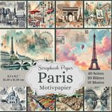Paris-Collage-Motivpapier Scrapbook-Papierkollektion: 20 hochwertige Blätter in 10 einzigartigen Designs, jeweils doppelt enthalten, bieten Ihnen eine ... Motiven - Quadratisch, 21,59 x 21,59 cm