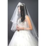 paris in paris 2 Katlı Gelin Duvağı- Nikah Duvağı Kırık Beyaz Taraklı Uzun Katı 1 Mt Kısa Katı 65 Cm1.klt.hayal Tül
