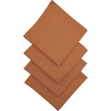 Paris In Paris 4 Adet Gri Renk Kumaş Servis Peçetesi 1.kalite Duck Keten Kumaş (Dertsiz Kumaş) - Turuncu - 33 x 33 cm