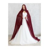 paris in paris BORDO KAPÜŞONLU ŞİFON KAFTAN-GELİNLİK ÜSTÜ PELERİN-BİNDALLI-BORDO ŞİFON KAFTAN-BORDO KINA ELBİSESİ