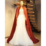 Paris in Paris Bordo Şifon Kaftan-Gelinlik Üstü Pelerin-Bindallı-Bordo Şifon Kaftan-Bordo Kına Elbisesi