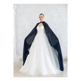 Paris in Paris Lacivert Şifon Kaftan-Gelinlik Üstü Pelerin-Lacivert Bindallı-Şifon Kaftan-Lacivert Kına Elbisesi