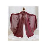 paris in paris YENİ NESİL BORDO KAFTAN-BİNDALLI-GELİNLİK ÜSTÜ PELERİN-ŞİFON KAFTAN-BORDO KINA ELBİSESİ