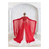 paris in paris YENİ NESİL KIRMIZI KAFTAN-BİNDALLI-GELİNLİK ÜSTÜ PELERİN-ŞİFON KAFTAN-KIRMIZI KINA ELBİSESİ