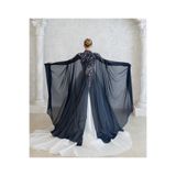 paris in paris YENİ NESİL LACİVERT KAFTAN-BİNDALLI-GELİNLİK ÜSTÜ PELERİN-ŞİFON KAFTAN-LACİVERT KINA ELBİSESİ
