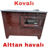 Paris Kahverengi Emaye Uyuyan Kuzine Soba Fırınlı Odun Kömür Sobadı