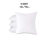 Paris Life 4 Adet Kırlent Iç Yastık (45CM*45CM) 1. Kalite Kalite Boncuk Elyaf Ile Kırpıntı Karışımı
