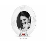 Paris Murmure Oval Kristal Fotoğraf Çerçevesi, 19x16 cm, Dikey